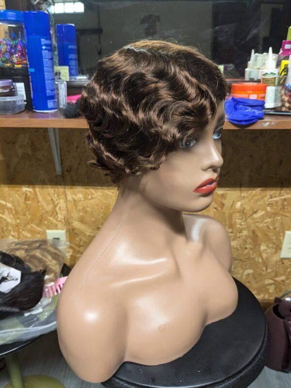 Premium Synthetic Brown curly short Wig