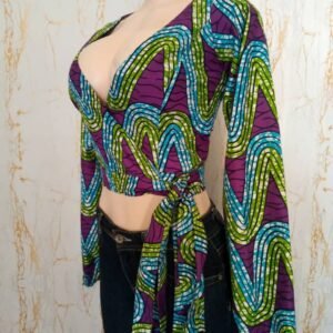 African Print Maxi Dress With Denim